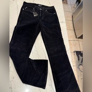 Beau Dawson Black Corduroy Thin Wale Bootcut Mid-rise Jeans